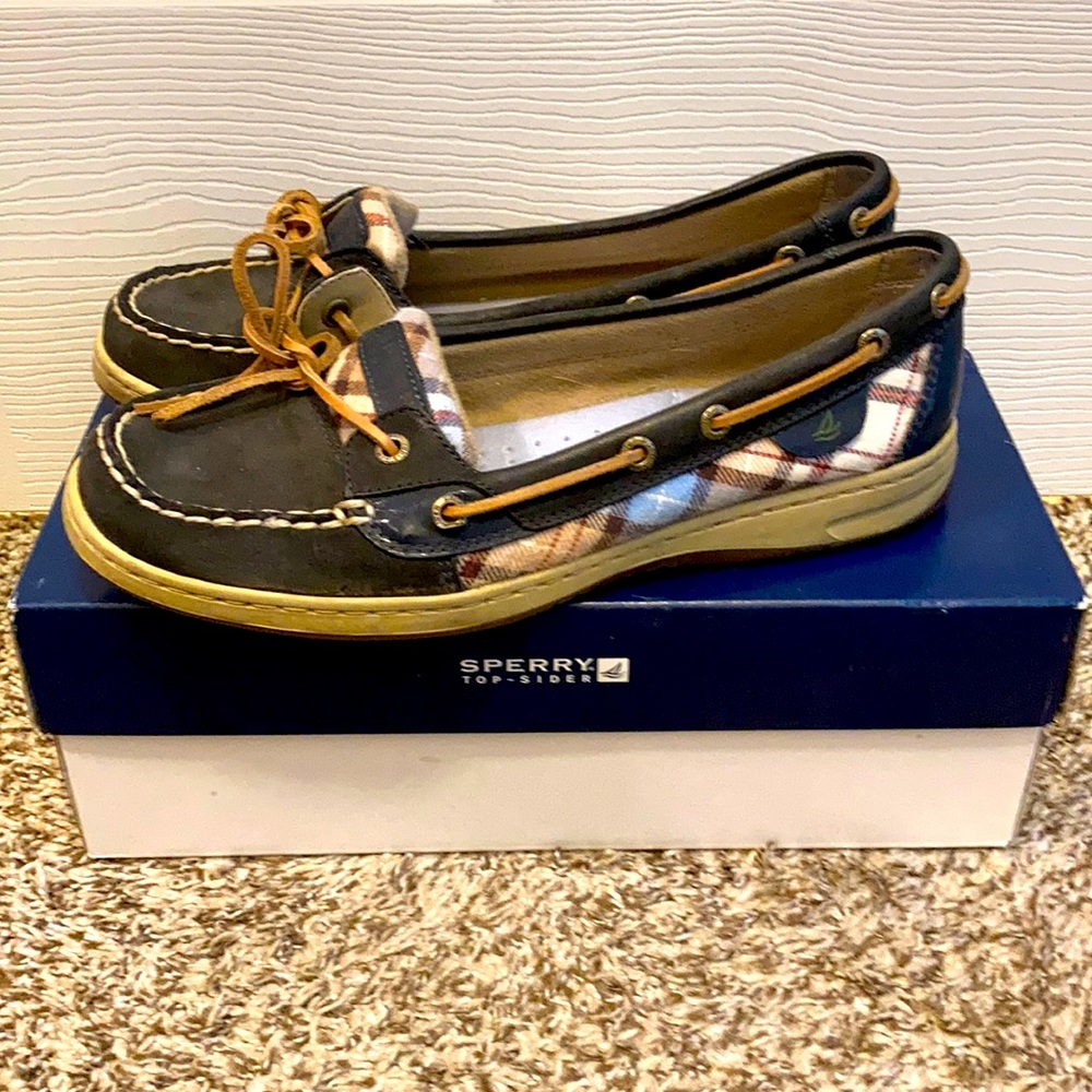 Navy and Plaid Sperry Top Siders